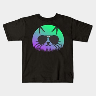 Cool Cat In Shades Kids T-Shirt